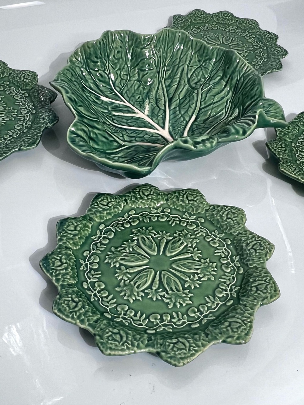Bordallo Pinheiro "Rabbit Green" Majolica Salad Plate